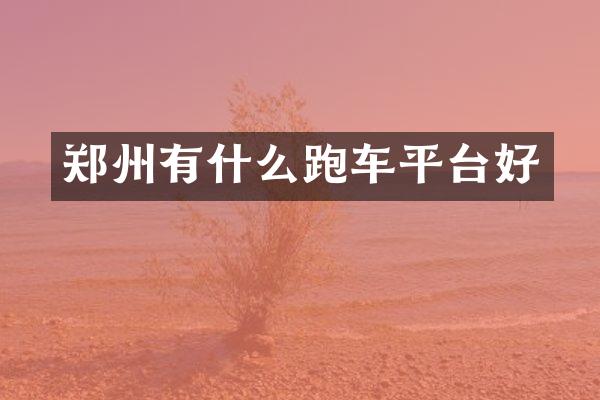 郑州有什么跑车平台好