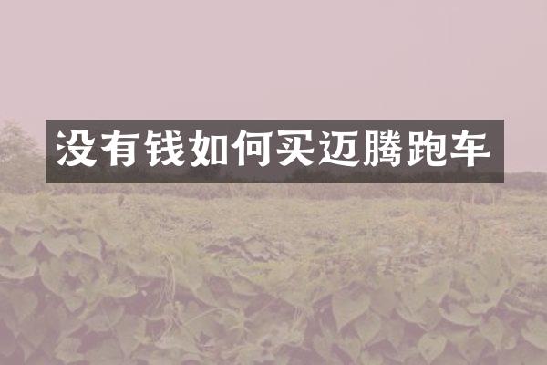 没有钱如何买迈腾跑车