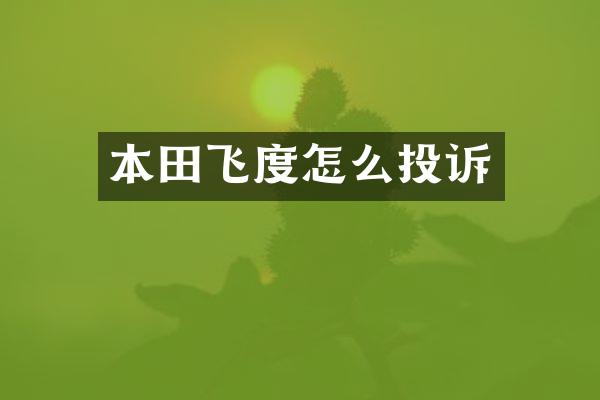 本田飞度怎么投诉