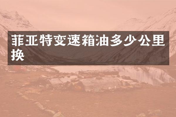 菲亚特变速箱油多少公里换