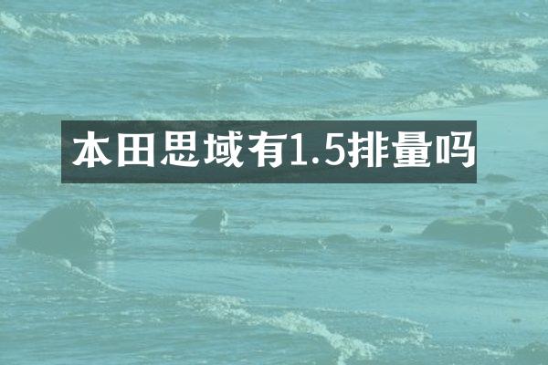 本田思域有1.5排量吗