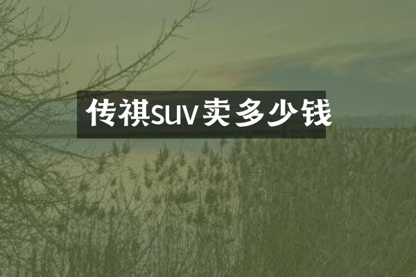 传祺suv卖多少钱