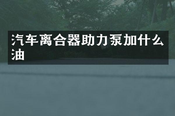 汽车离合器助力泵加什么油