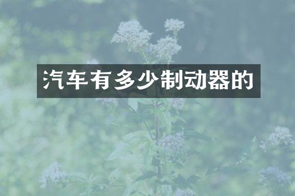 汽车有多少制动器的