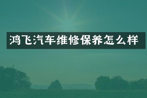 鸿飞汽车维修保养怎么样