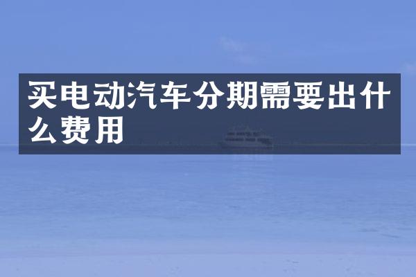 买电动汽车分期需要出什么费用