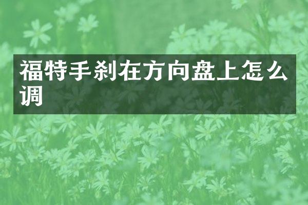 福特手刹在方向盘上怎么调
