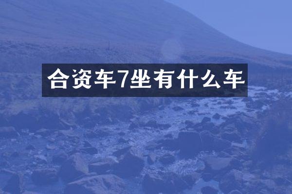 合资车7坐有什么车