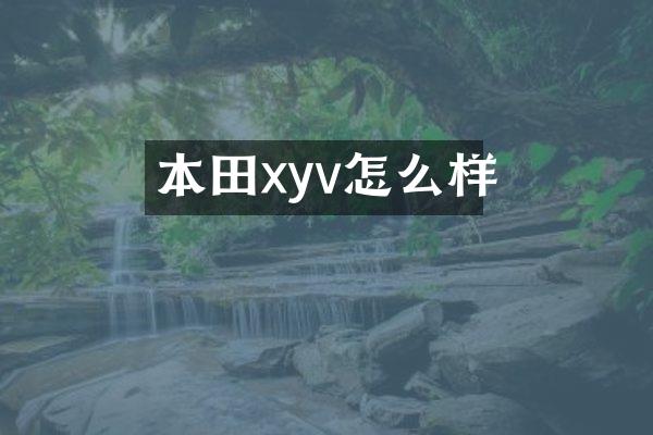 本田xyv怎么样