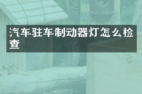汽车驻车制动器灯怎么检查