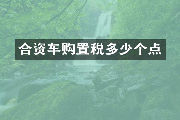 合资车购置税多少个点