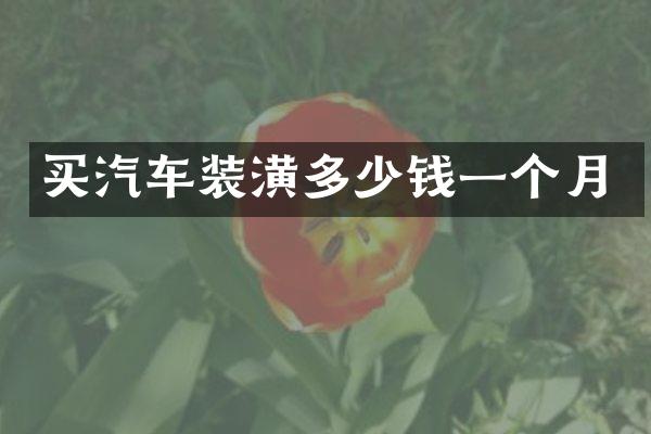 买汽车装潢多少钱一个月