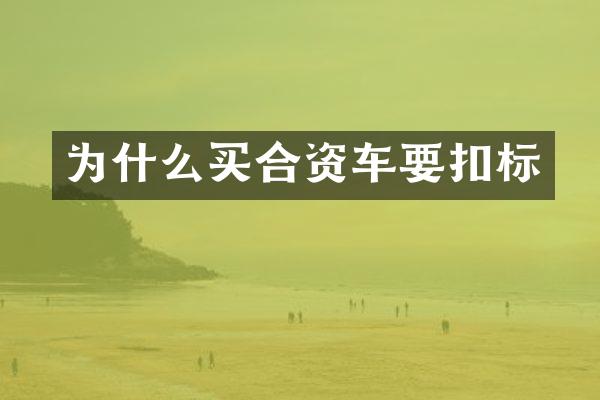 为什么买合资车要扣标