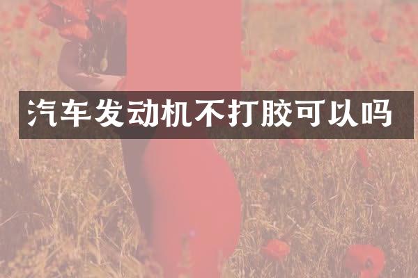 汽车发动机不打胶可以吗