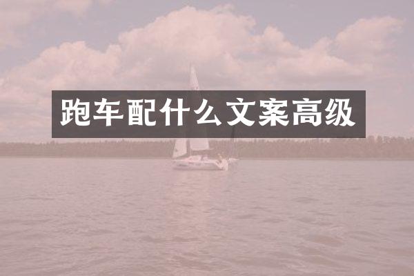 跑车文案高级