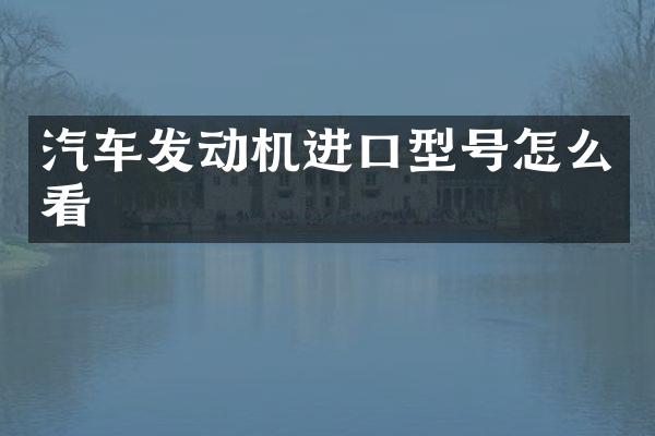 汽车发动机进口型号怎么看