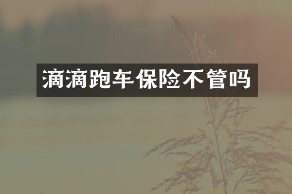 滴滴跑车保险不管吗