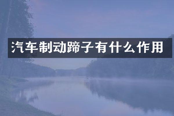 汽车制动蹄子有什么作用