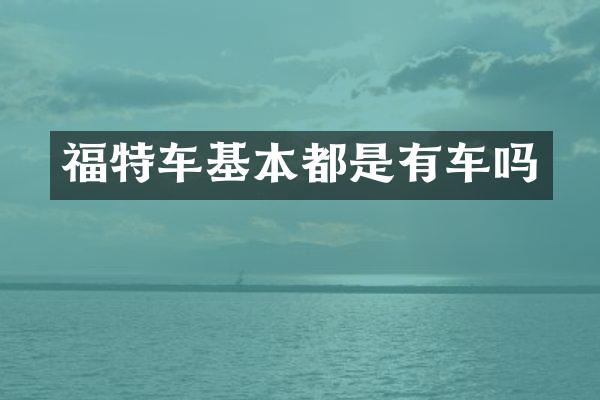 福特车基本都是有车吗