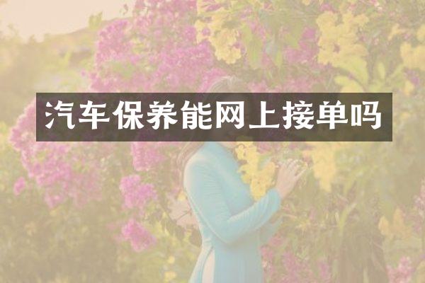 汽车保养能网上接单吗