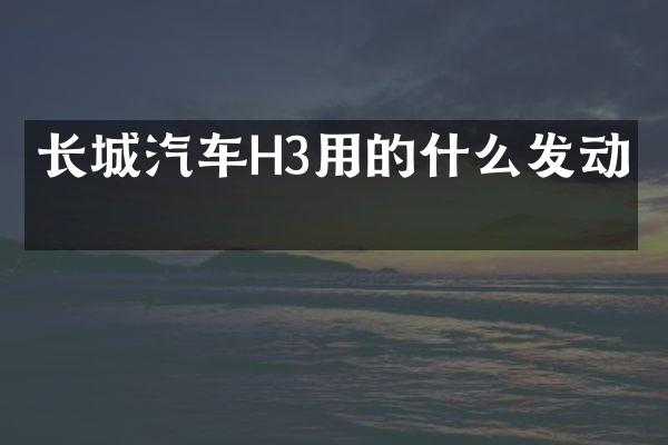 长城汽车H3用的什么发动机