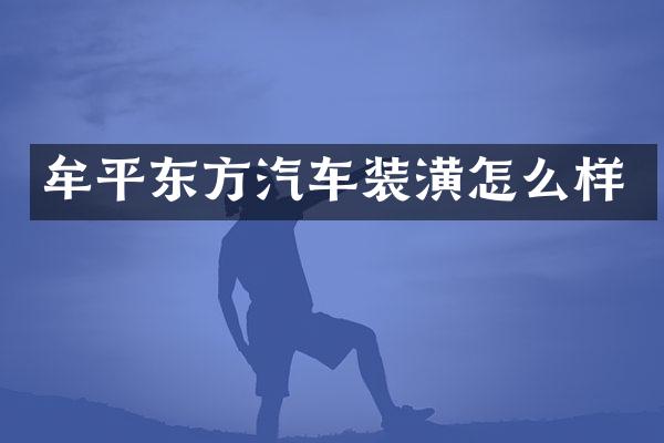 牟平东方汽车装潢怎么样