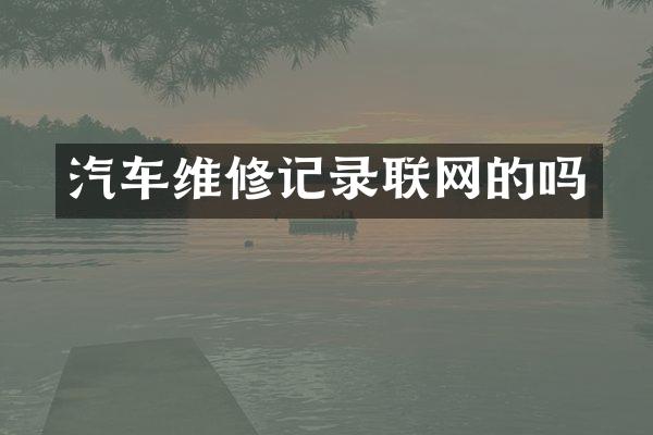 汽车维修记录联网的吗