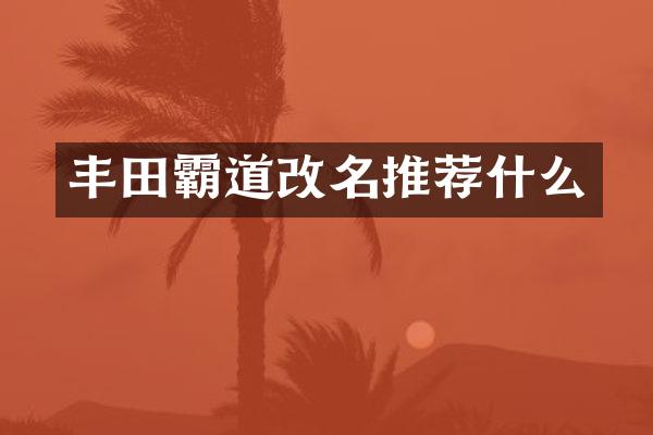 丰田霸道改名推荐什么