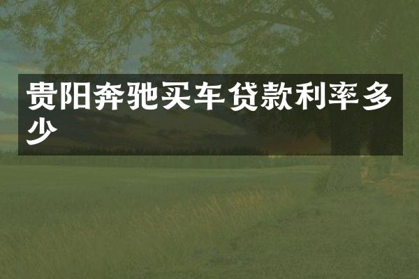 贵阳奔驰买车贷款利率多少