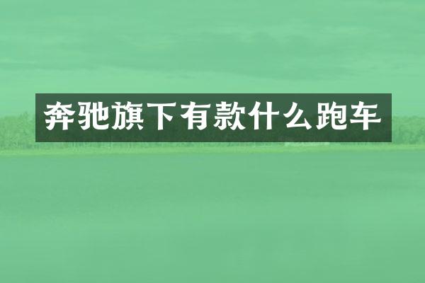 奔驰旗下有款什么跑车