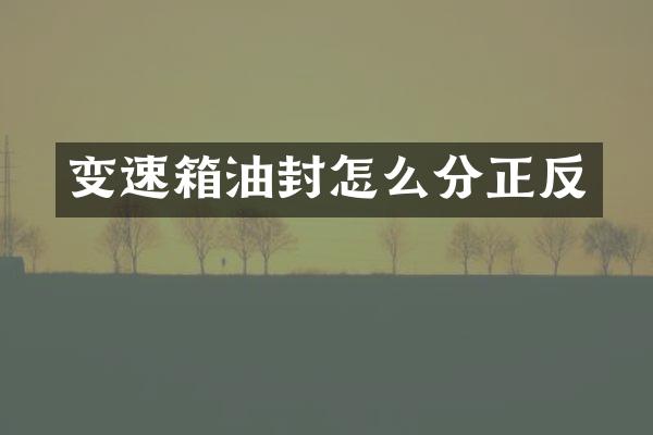 变速箱油封怎么分正反