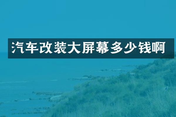 汽车改装大屏幕多少钱啊