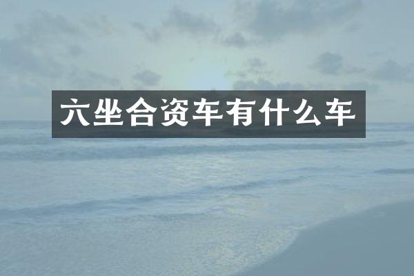 六坐合资车有什么车