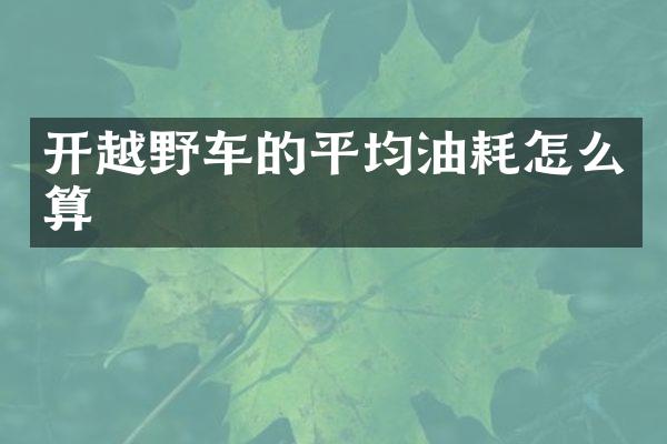开越野车的平均油耗怎么算