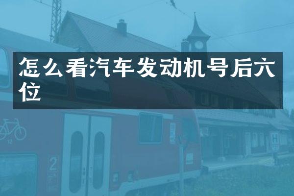 怎么看汽车发动机号后六位