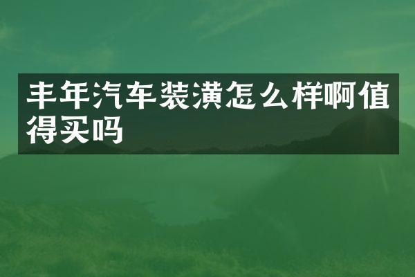 丰年汽车装潢怎么样啊值得买吗