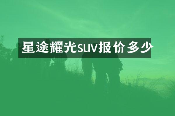 星途耀光suv报价多少