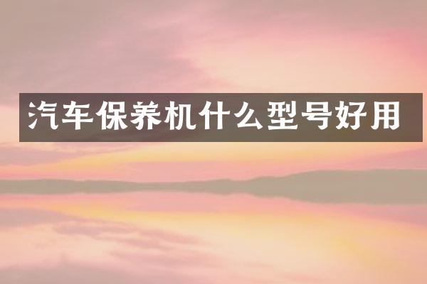 汽车保养机什么型号好用