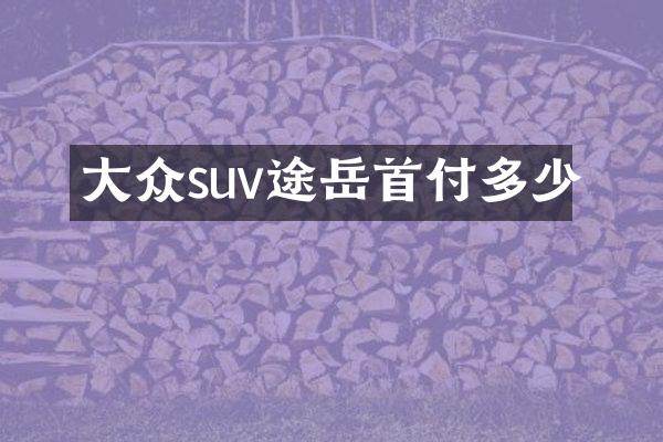 大众suv途岳首付多少