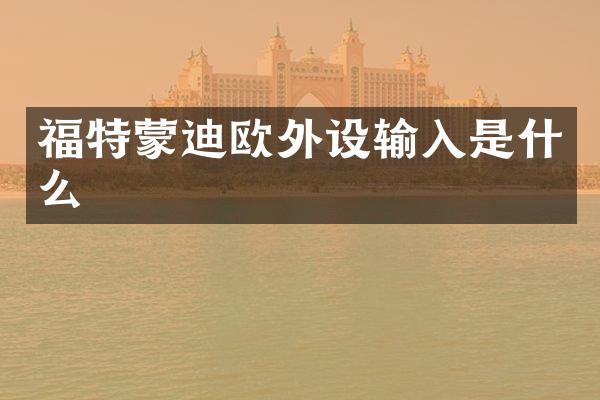 福特蒙迪欧外设输入是什么