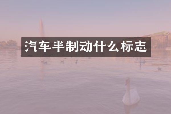 汽车半制动什么标志