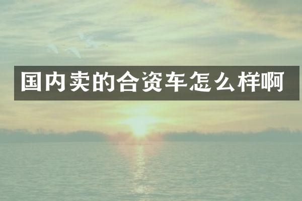 国内卖的合资车怎么样啊