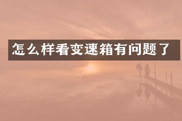 怎么样看变速箱有问题了