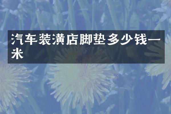 汽车装潢店脚垫多少钱一米