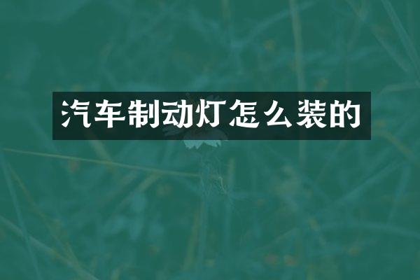 汽车制动灯怎么装的