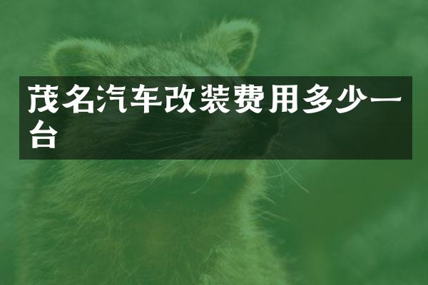茂名汽车改装费用多少一台
