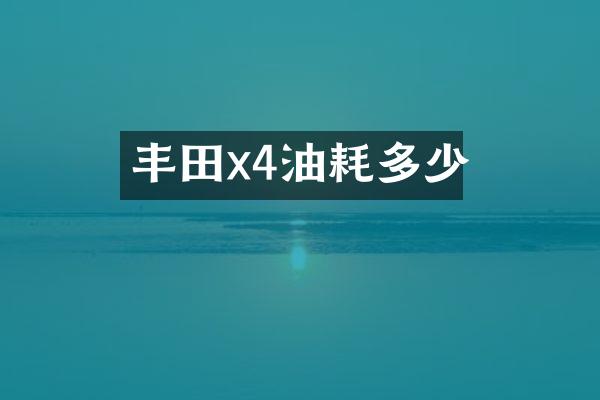 丰田x4油耗多少