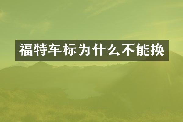 福特车标为什么不能换