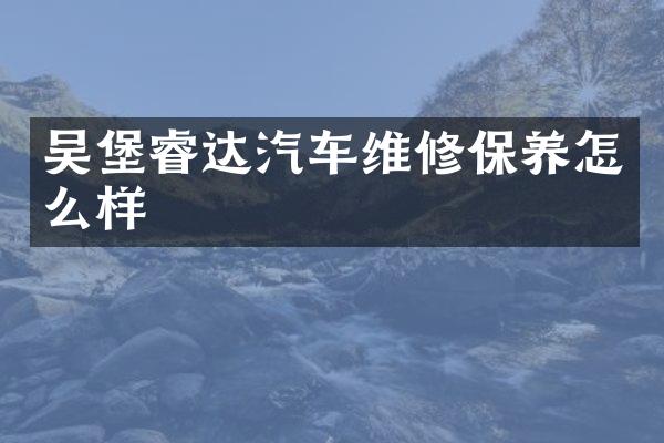 吴堡睿达汽车维修保养怎么样