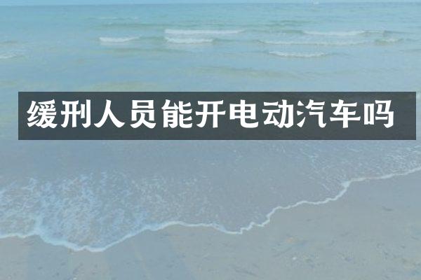 缓刑人员能开电动汽车吗